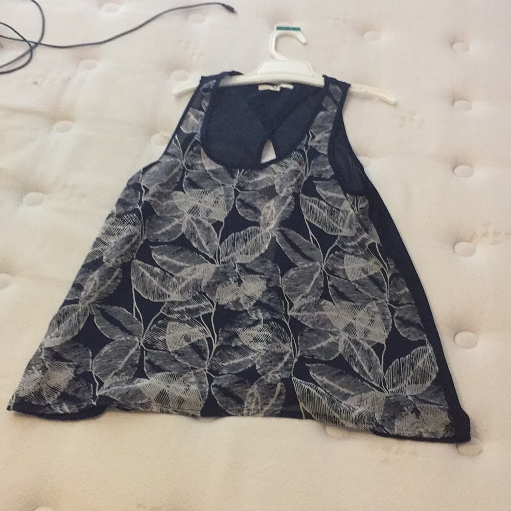 Blue and beige printed blouse